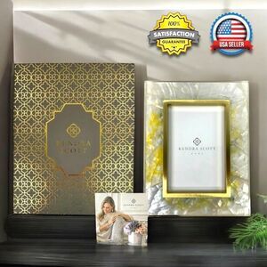 Kendra Scott Stone Slab 4x6 Photo Frame White Mother of Pearl Tabletop RARE HTF